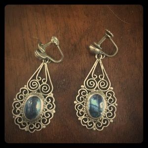 Sterling Silver /blue stone earrings